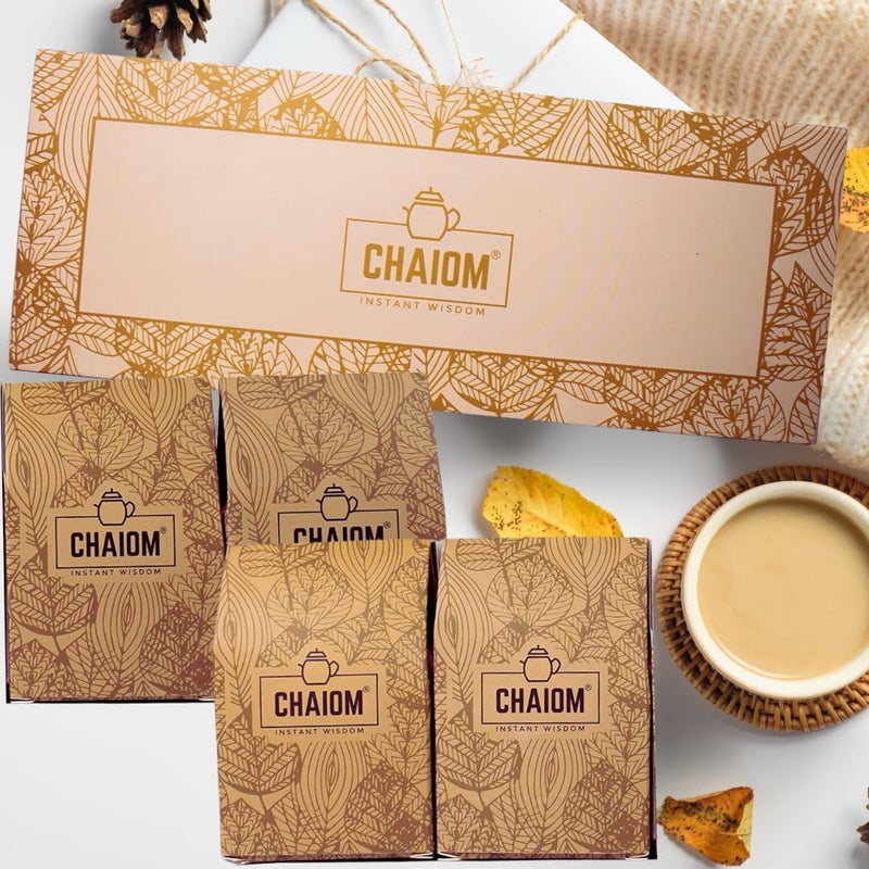 CHAIOM مجموعة تشايوم المميزة - عبوة من 4 نكهات (شاي الكركم، شاي القهوة، شاي القرفة الحارة، شاي التجديد) - Image 1