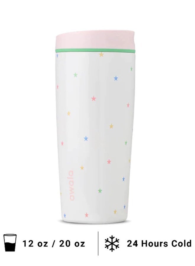 كوب قهوة SmoothSip Slider المعزول من الفولاذ المقاوم للصدأ، سعة ٢٠ أونصة/١٢ أونصة، كوب قهوة مثلجة قابل لإعادة الاستخدام، كوب قهوة ساخنة للسفر، خالٍ من مادة BPA - Image 1