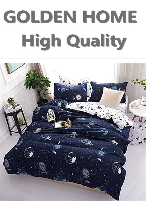 6 Piece King/Queen/Single size,  duvet cover set. set includes 1 Comforter Cover, 1 Fitted Bedsheet, 4 Pillowcases