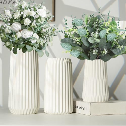 WONICE 120 Pcs 6 Kinds Mixed Eucalyptus Leaves Stems Bulk Artificial Silver Dollar Leaves Picks Dried Eucalyptus Bundle Faux Spray for Wedding Vase Bouquet Decor (Eucalyptus Leaves Stems-120) - Image 2