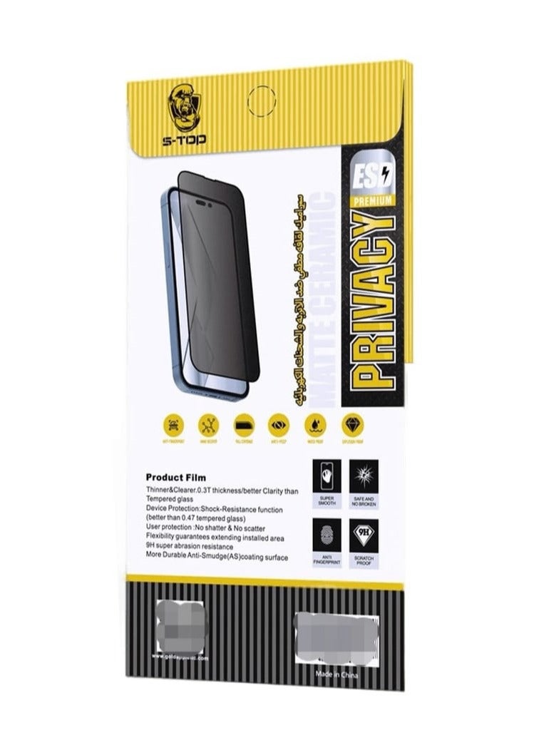 S-TOP Anti-spy privacy screen protector for iPhone 15 Pro Max black - Image 3