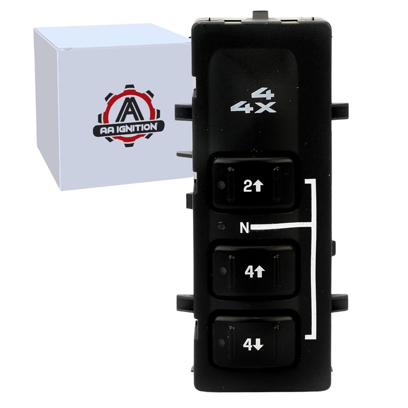 AA Ignition 4x4 Selector Switch, 4WD - Compatible with Chevy, GMC Vehicles - Silverado, Suburban, Avalanche, Yukon, XL, Sierra 2003-2007 - Replaces 19259312, 15164519, 15136040 - Image 1