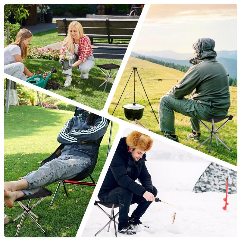 KOKSRY Portable Stool, 13.8 Inch High & 1.32 lbs Small Folding Chair, Telescopic Compact Foldable Stool with Carry Bag for Camping, Hiking, Outdoor Concert - Image 5