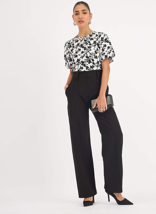 SALT ATTIRE Floral Printed Top with Puff Sleeves - Image 5