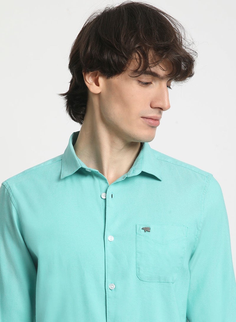 THE BEAR HOUSE Cotton Shirt for Men | Slim Fit, Long Sleeve, Casual & Formal Wear | Soft, Breathable Fabric for Office, Everyday, & All-Season Use in Classic & Trendy - Image 2