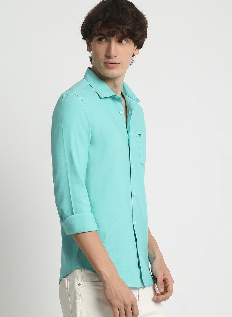 THE BEAR HOUSE Cotton Shirt for Men | Slim Fit, Long Sleeve, Casual & Formal Wear | Soft, Breathable Fabric for Office, Everyday, & All-Season Use in Classic & Trendy - Image 4