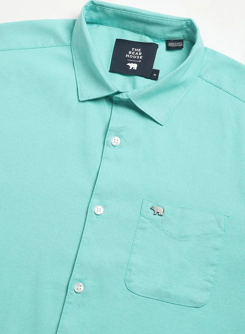 THE BEAR HOUSE Cotton Shirt for Men | Slim Fit, Long Sleeve, Casual & Formal Wear | Soft, Breathable Fabric for Office, Everyday, & All-Season Use in Classic & Trendy