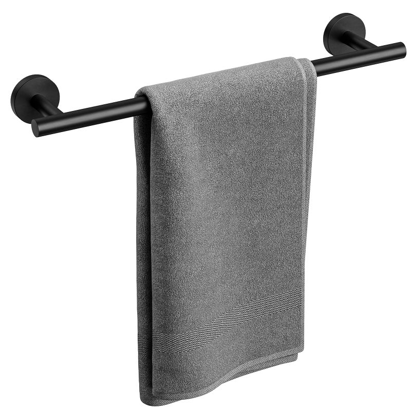 Bubxo Matte Black Towel Bar, 18 Inch Bathroom Towel Rack, Towel Holder Wall Mounted, Thicken SUS304 Stainless Steel Towel Rod Modern Home Decor (Total Length 20-Inch) - Image 1