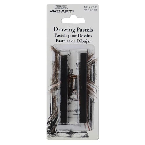 Pro Art Drawing Pastel 2 Per Card, Black B - Image 1