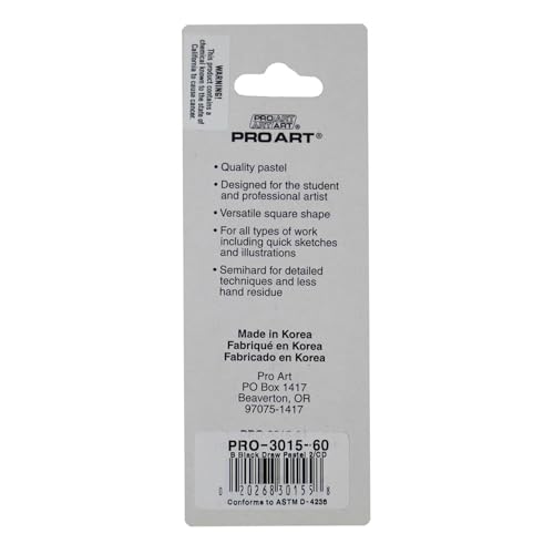 Pro Art Drawing Pastel 2 Per Card, Black B - Image 5