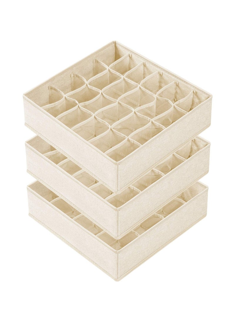 Generic 3-Pack Organizer Dividers,64-Cell  Foldable Closet Drawer Organizers,Fabric Storage ,Boxes for Socks, Underwear, Ties  - Image 1