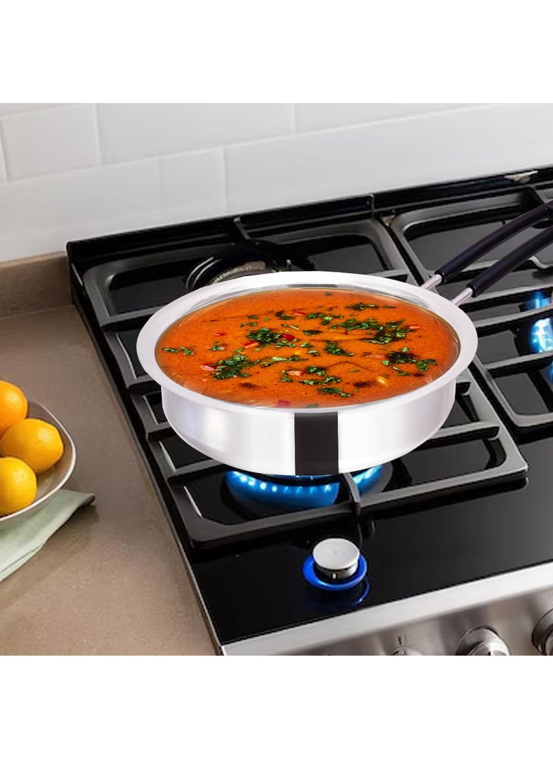KC - KC Stainless Steel Frying Pan | Stove & Induction Safe | Heat Surround Cooking | Easy Grip Handles | Stainless Steel Fry Pan Heavy Gauge | Capacity 1.6 LTR. | Diamm. 22 cm - Image 1