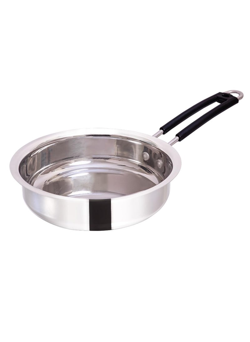 KC - KC Stainless Steel Frying Pan | Stove & Induction Safe | Heat Surround Cooking | Easy Grip Handles | Stainless Steel Fry Pan Heavy Gauge | Capacity 1.6 LTR. | Diamm. 22 cm - Image 1