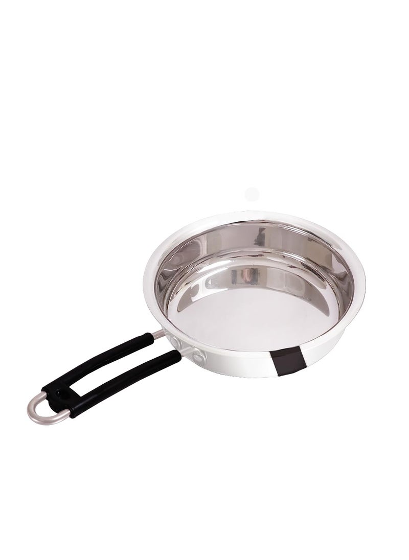 KC - KC Stainless Steel Frying Pan | Stove & Induction Safe | Heat Surround Cooking | Easy Grip Handles | Stainless Steel Fry Pan Heavy Gauge | Capacity 1.6 LTR. | Diamm. 22 cm - Image 1