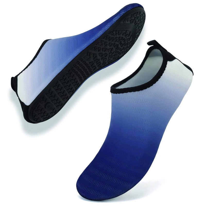 YALOX Water Shoes Women's Men's Outdoor Beach Swimming Aqua Socks Quick-Dry Barefoot Shoes Surfing Yoga Pool Exercise(Gradient/Dark blue-3839) - Image 1