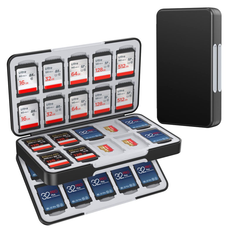 HEIYING SD Card Holder for Memory SD and TF Cards, Portable SDXC SDHC Memory Card Holder Case Compatible with 40 SDXC SDHC and 40 TF Cards Slots - Image 1