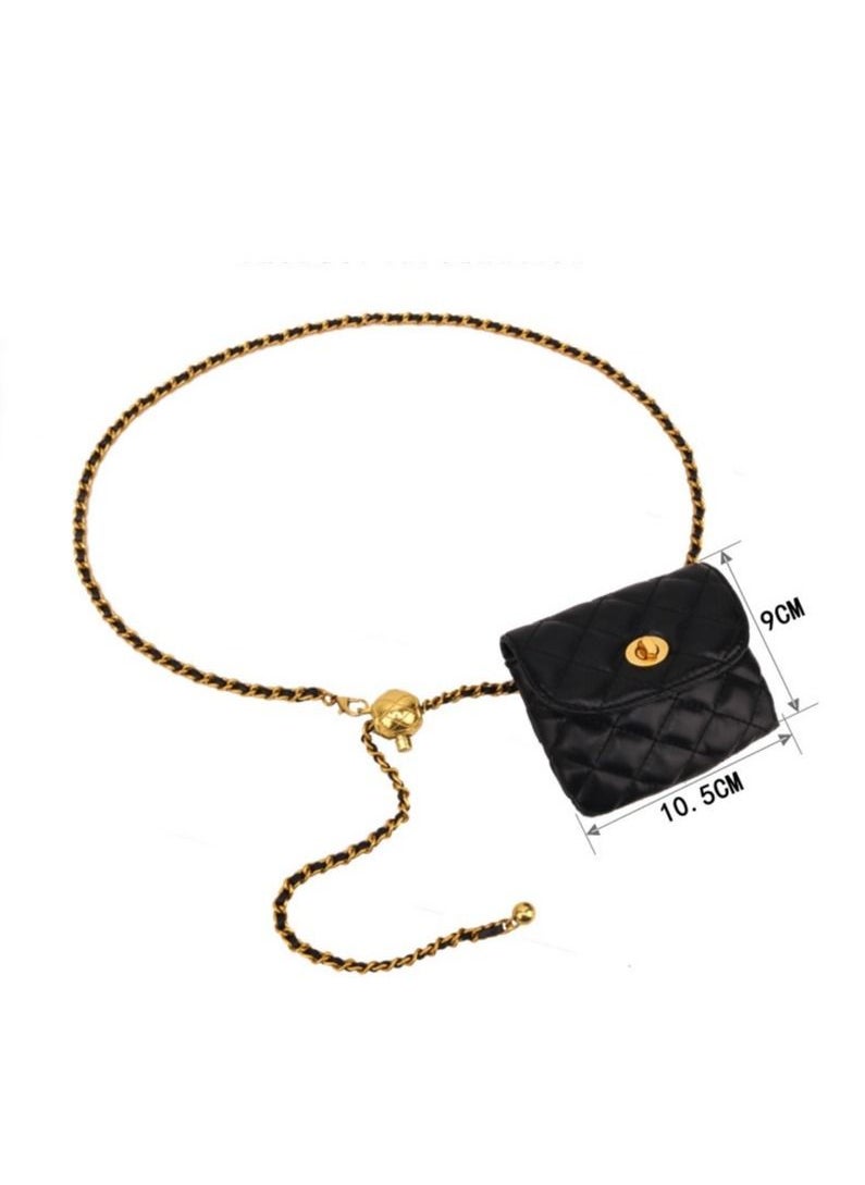 SYOSI - Leather Chain Belt Bag for Women, Women's Belt Bag, Crossbody Waist Purse, Travel Leather Belt Pouch,  Fanny Pack Detachable Belt Chain Women Mini Handbag - Image 1