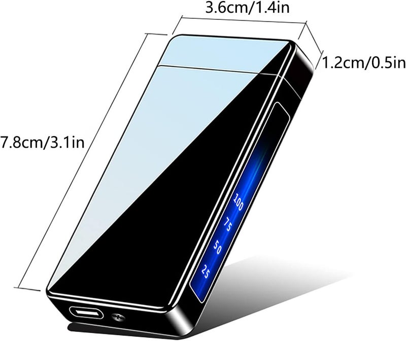 Windproof Arc Lighter Rechargeable USB Lighter Electric Lighters with LED Display Power for Smoking (05) - Image 5