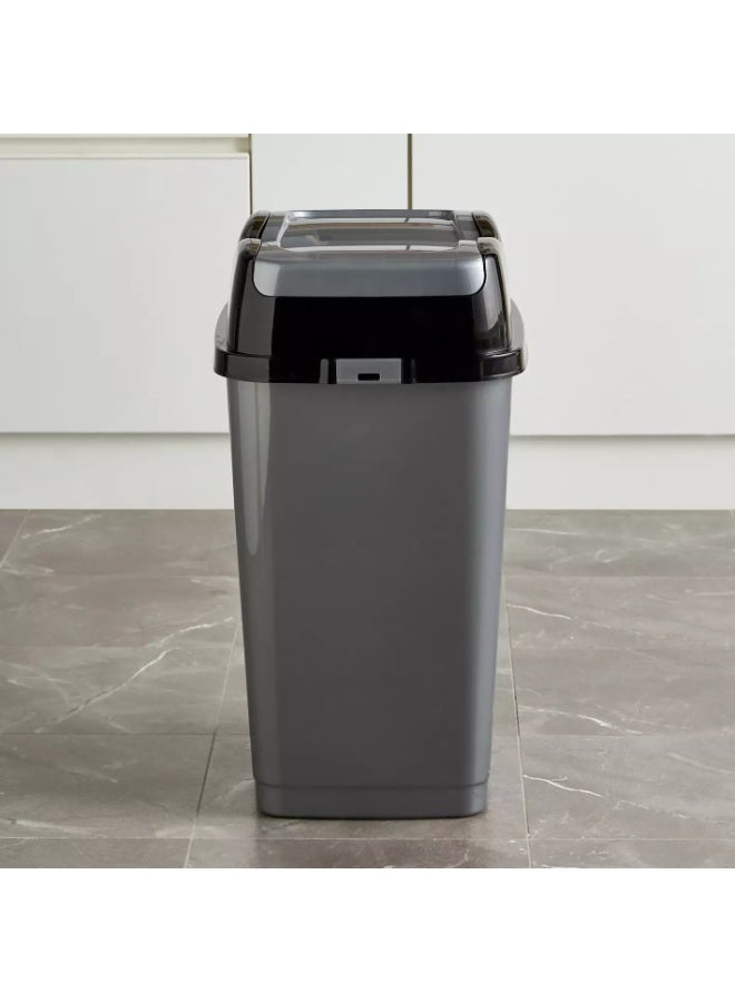 5L Grey Fan-Style Trash Bin with Black Lid – Modern Waste Basket for Home & Office – Stylish Multi-Purpose Garbage Bin - Image 2
