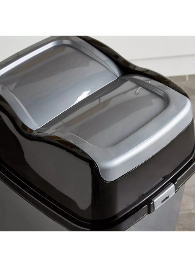 5L Grey Fan-Style Trash Bin with Black Lid – Modern Waste Basket for Home & Office – Stylish Multi-Purpose Garbage Bin - Image 4