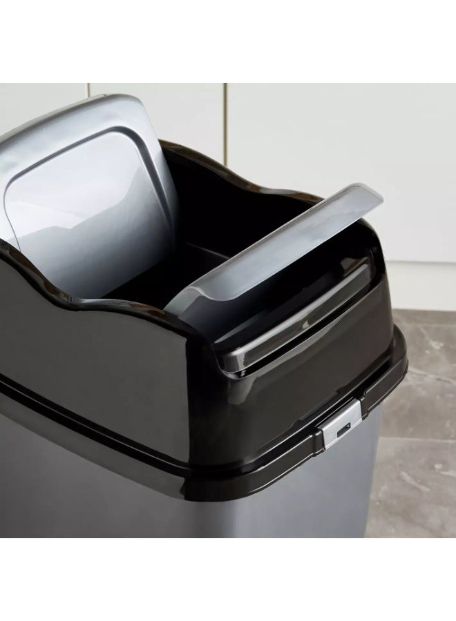 5L Grey Fan-Style Trash Bin with Black Lid – Modern Waste Basket for Home & Office – Stylish Multi-Purpose Garbage Bin - Image 3