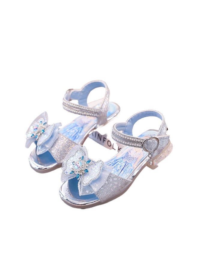 Girls Sandals Elsa Crystal Shoes Open Toe Children Princess Shoes Rhinestone Girl Shoes Dance Crystal Rhinestone