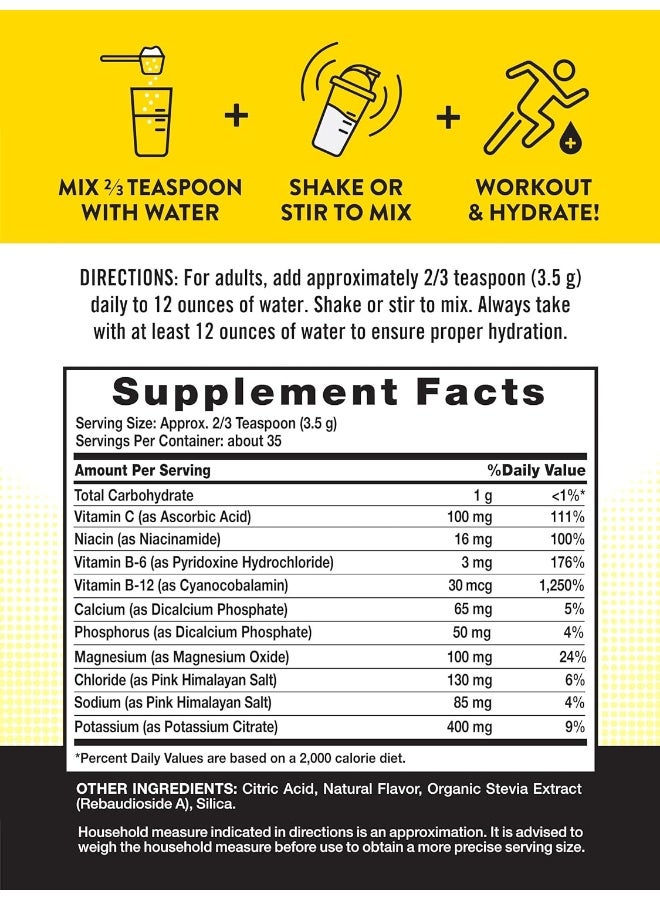 نايتشورز تروث ناتشرز تروث مسحوق الإلكتروليتات | بدون سكر | مكمل نباتي، خالٍ من الكائنات المعدلة وراثياً والجلوتين لدعم الترطيب | مع فيتامينات ب | بنكهة الليمون المنعشة - Image 2