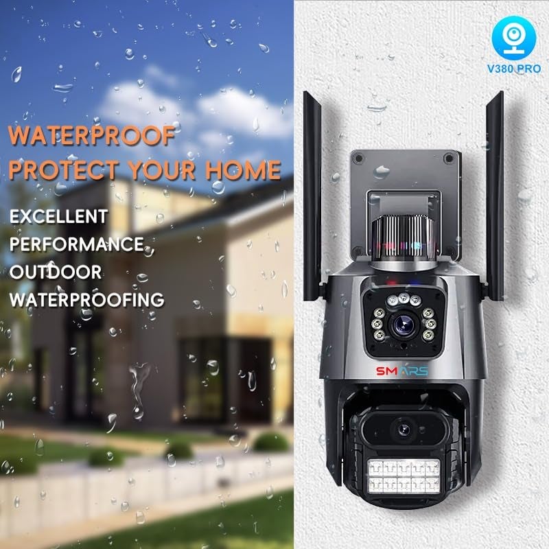 smars 4+4MP Dual Lens 1920P UHD 4G SIM Based PTZ Security Camera | Pan Tilt Outdoor Indoor IP66 Level Waterproof CCTV Camera with Color Night Vision, Motion Detection - Image 5