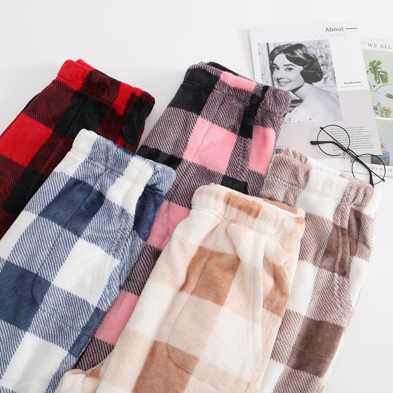 Flannel Fleece Loungewear Pants Casual Warm Lounge Trousers - Image 3