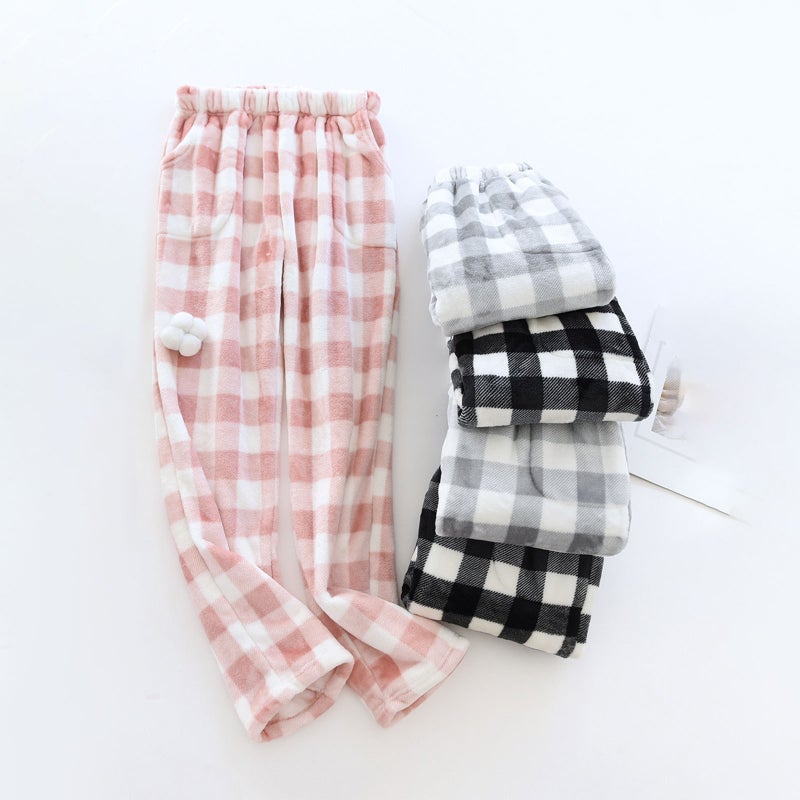 Flannel Fleece Loungewear Pants Casual Warm Lounge Trousers - Image 2