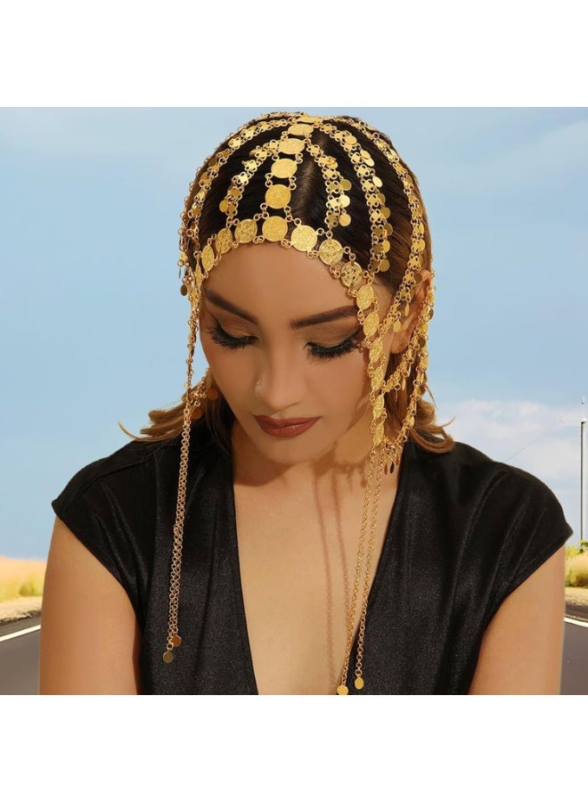 الخامس لطيفة إكسسوار شعر طوق رأس بسلسلة شرابة ذهبية - Image 1