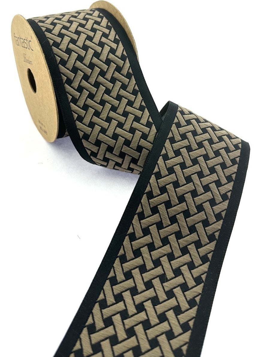 Fantastic - Wicker Patterned Woven Wide Curtain Border / Accessory (7 Cm. Width - 3.5 Mt. Length) - Image 1