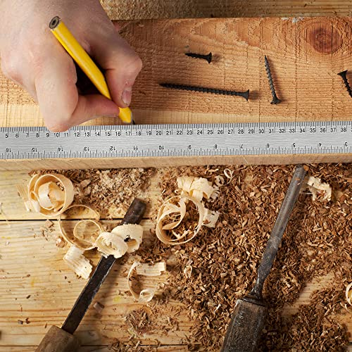Boompark Metal Ruler 6 Inch:[1 Pieces 6 Inch] Non-Slip Cork Backing Rulers with Inch and Centimeters Prevent Ink Leakage:for School Office Drawing Engineering - Image 5