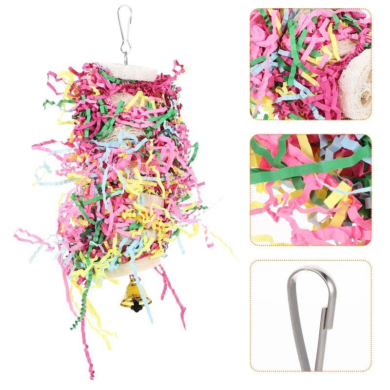 Parrot Chewing Toy with Bell Foraging Hanging Cage Accessory Wear Resistant Safe Bite Resistant - Image 4