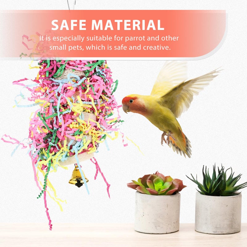 Parrot Chewing Toy with Bell Foraging Hanging Cage Accessory Wear Resistant Safe Bite Resistant - Image 3