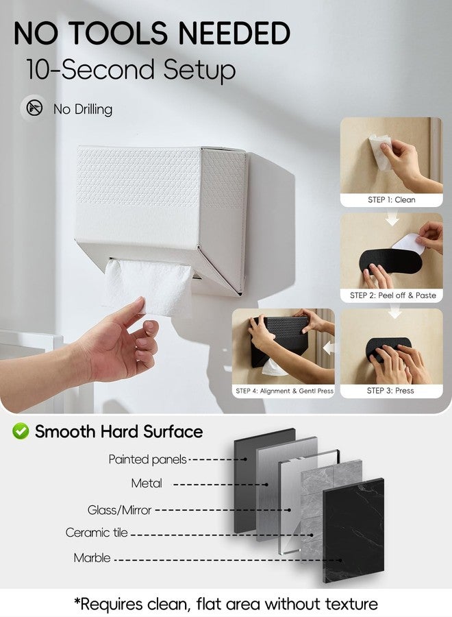 Cloudever Hand Towel Box Cover, No Drill Installation & Damage-Free Adhesive Backing for Wall Mounted, Streamlined Appearance for Kleenex Paper Hand Towels-Polar Ice - Image 4