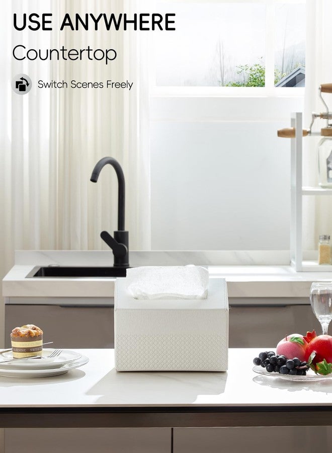 Cloudever Hand Towel Box Cover, No Drill Installation & Damage-Free Adhesive Backing for Wall Mounted, Streamlined Appearance for Kleenex Paper Hand Towels-Polar Ice - Image 2