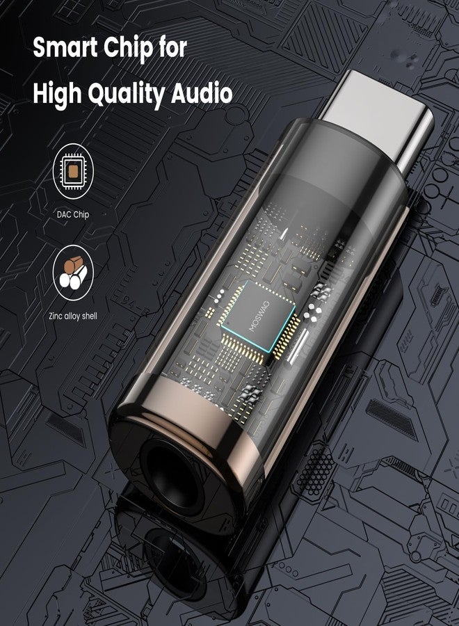 موسواج محول سماعات رأس صوتي من نوع USB-C إلى 3.5 ملم من موسواج، محول من النوع C إلى 3.5 ملم، مصنوع من سبائك الزنك، متوافق مع هواتف سامسونج جالاكسي S23، S22، S21، S20، S10 بلس، S21 بلس ألترا، بيكسل 7/6، وباد برو 6 - Image 5