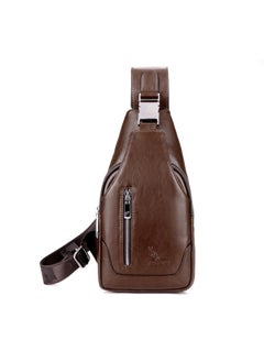 Backpack Chest Small Shoulder Soft Leather Multi-pocket Chest Bag Multipurpose Daypack Bag for Men
