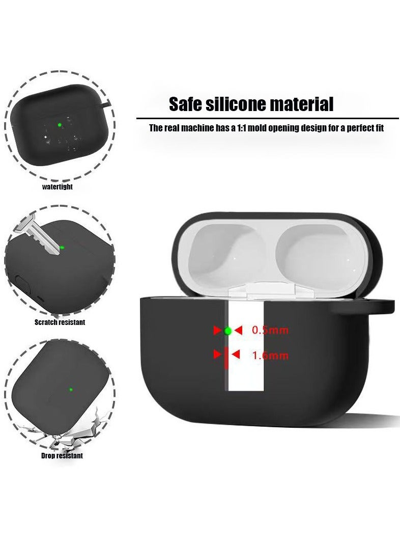 DKNG Soft Adhesive Case for Airpods Pro 3 [2025] AirPods Pro 3 Case Drop Resistant Stain Resistant Case (Black) - Image 3