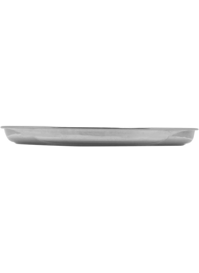 RAJ RAJ Stainless Steel Silver Touch Thala Dinner Plate  - Image 1