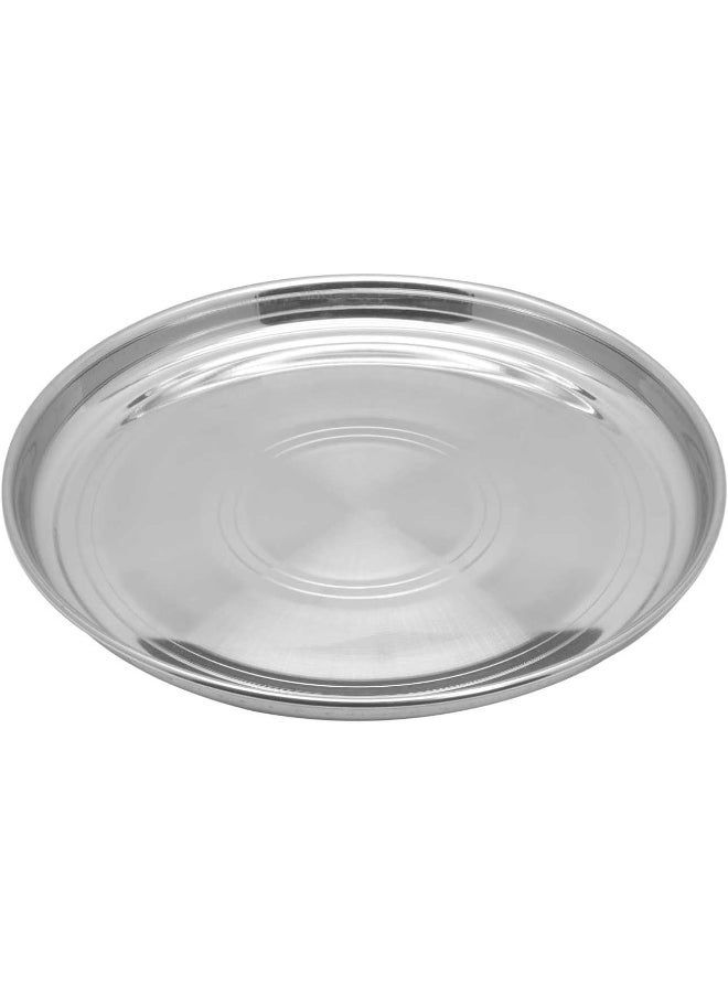 RAJ RAJ Stainless Steel Silver Touch Thala Dinner Plate  - Image 3