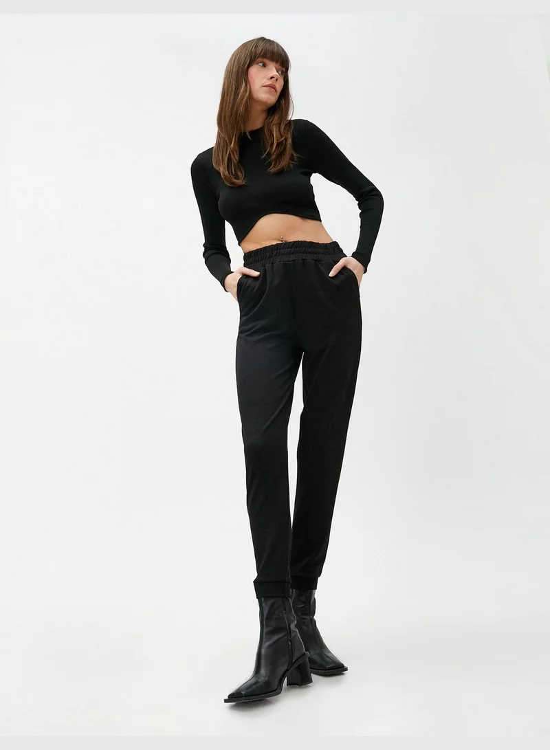 كوتون Melanj Patterned Jogger Sweatpants Elastic Waist Pocket