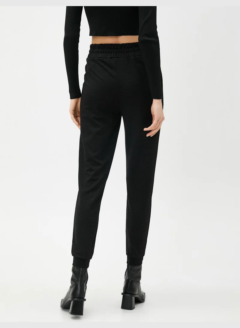 كوتون Melanj Patterned Jogger Sweatpants Elastic Waist Pocket