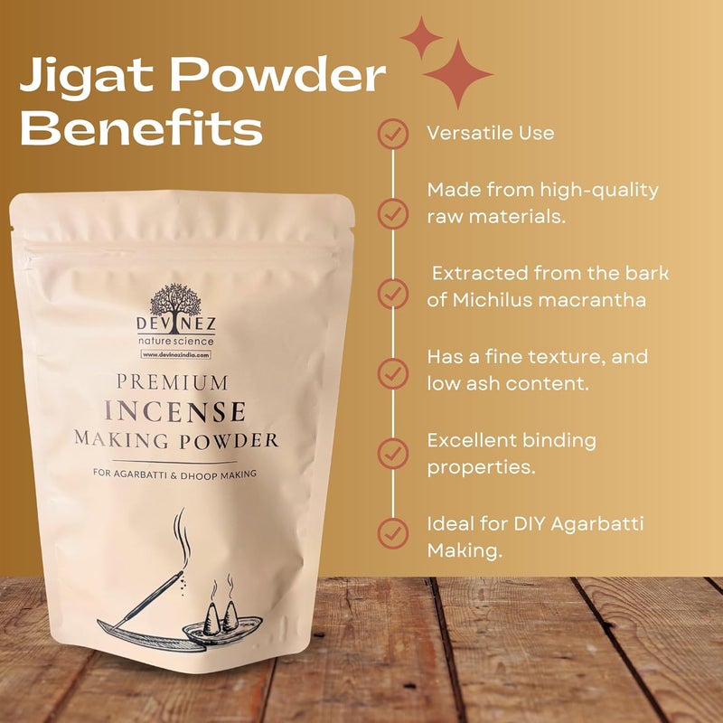 Devinez Natural Jigat Powder (200gms or 7.05 O.z) - A Grade, for DIY Incense Sticks, Doop Cone, Sambrani, DIY Agarbatti Making - Image 5