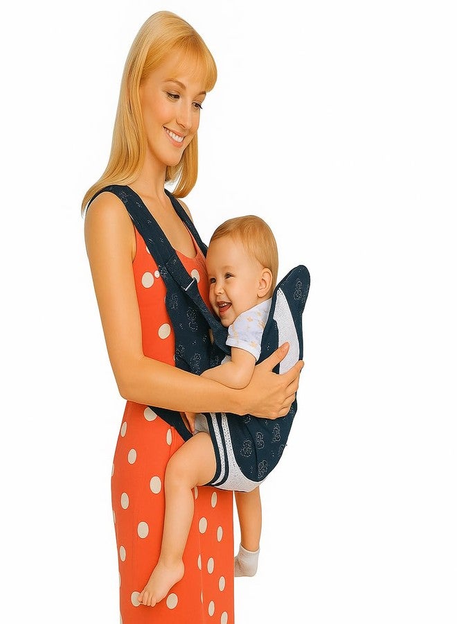 DTR Creation 6-in-1 Baby Carrier | Ergonomic Infant Carrier with Breathable Mesh, Adjustable Straps & Safety Buckles | Front, Side, Back & Cradle Positions | Blue Color for Newborns & Toddlers - Image 5