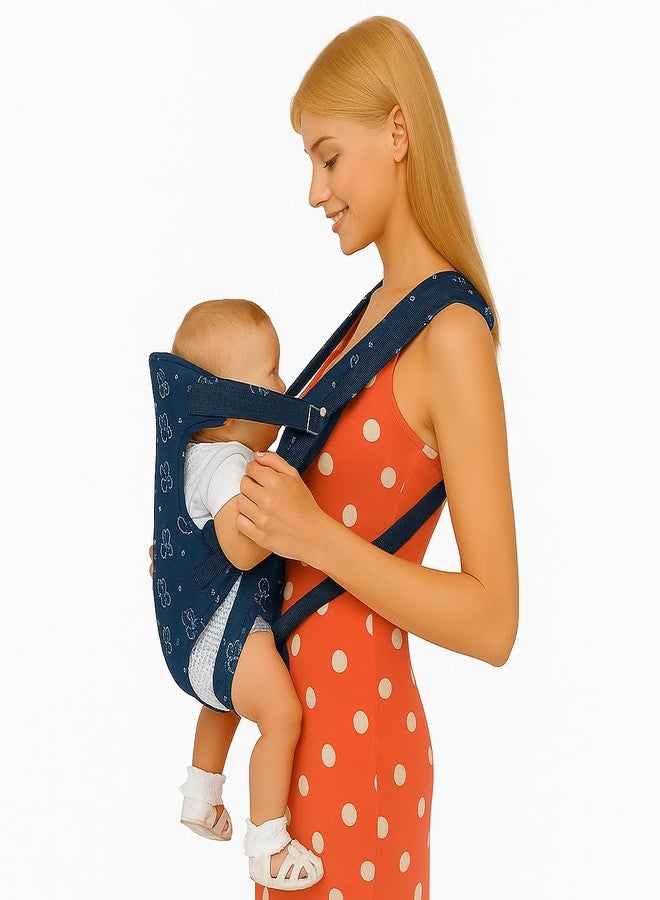 DTR Creation 6-in-1 Baby Carrier | Ergonomic Infant Carrier with Breathable Mesh, Adjustable Straps & Safety Buckles | Front, Side, Back & Cradle Positions | Blue Color for Newborns & Toddlers - Image 4