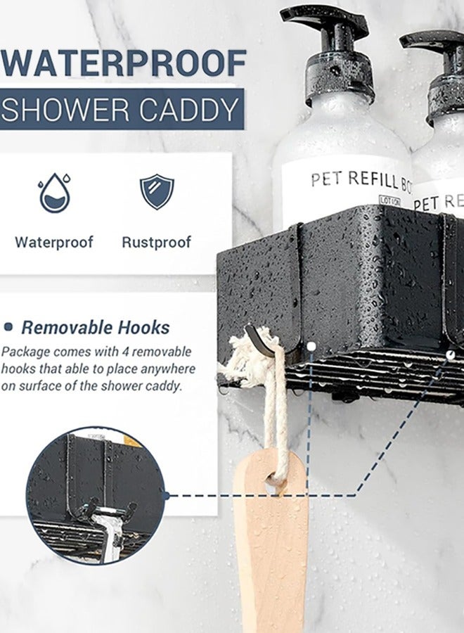 Garlo Large Shower Caddy, 2 Pack Adhesive Shower Organizer, No Drill Shower Shelves for Inside Shower, Rustproof Stainless Steel Shower Rack for Bathroom, Apartment Essentials - Image 2