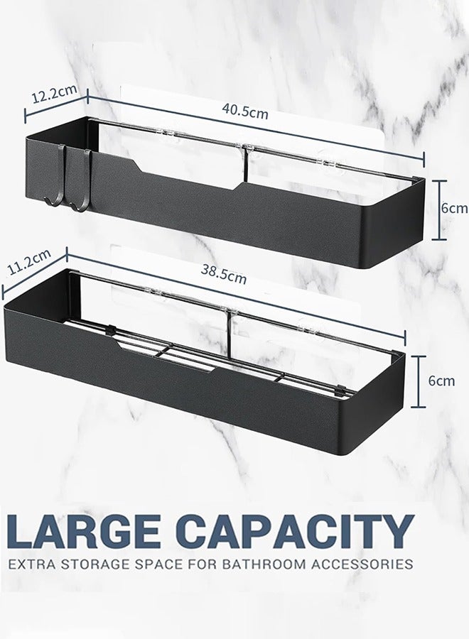 Garlo Large Shower Caddy, 2 Pack Adhesive Shower Organizer, No Drill Shower Shelves for Inside Shower, Rustproof Stainless Steel Shower Rack for Bathroom, Apartment Essentials - Image 4