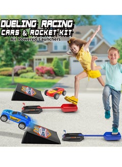 Y&D 2 in 1 Car and Rocket Dueling Launch Toys for Kids Launcher with Air Powered Cars 6 RocketsFun Outdoor ToySTEM Gift Boys & Girls Age 3 4 5 6 7 8+ Years Old  - Image 3